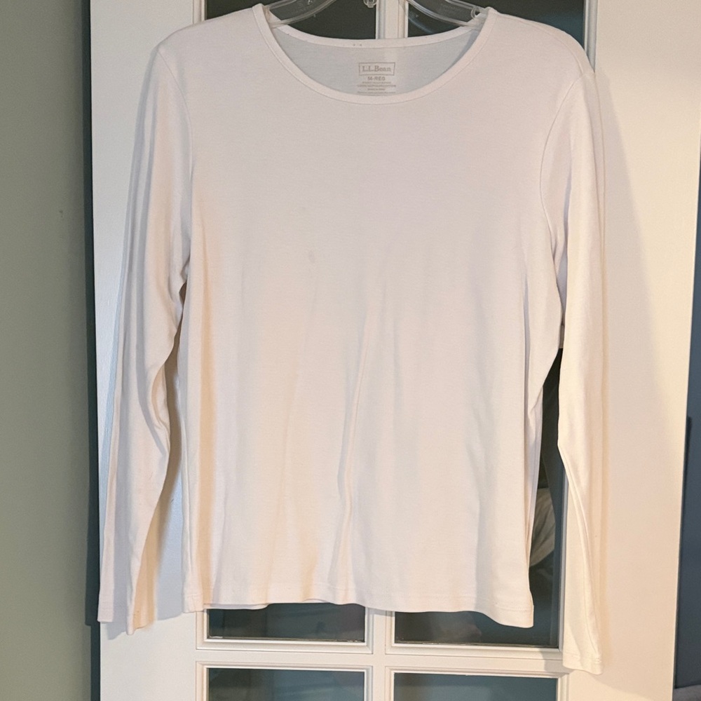 L.L. Bean White Long Sleeve Tee